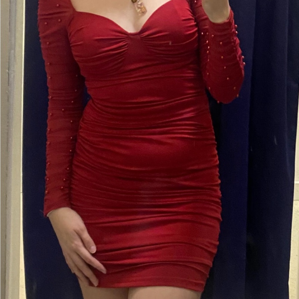 Windsor Scarlet Long Sleeve Dress